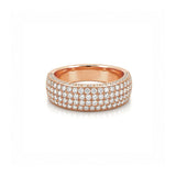 14K Gold Four Row Diamond Pavé Band