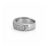 14K Gold Four Row Diamond Pavé Band