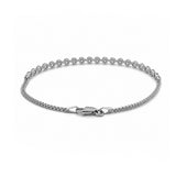 14K Gold Natural Diamond Half Round Bezel Half Cuban Link Bracelet