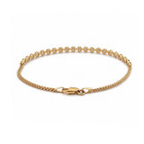 14K Gold Natural Diamond Half Round Bezel Half Cuban Link Bracelet