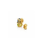 14K Gold Multi Color Stone and Diamond Stud Earrings