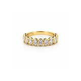 14K Gold Oval Cut Diamond Bezel Band