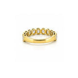 14K Gold Oval Cut Diamond Bezel Band