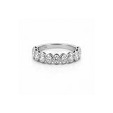 14K Gold Oval Cut Diamond Bezel Band