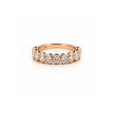14K Gold Oval Cut Diamond Bezel Band