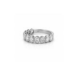 14K Gold Oval Cut Diamond Bezel Band