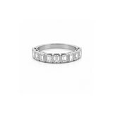 14K Gold Natural Emerald Cut Diamond Bezel Band