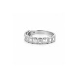 14K Gold Natural Emerald Cut Diamond Bezel Band