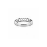 14K Gold Natural Emerald Cut Diamond Bezel Band