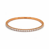 14K Gold Flexible Halfway Tennis Bangle