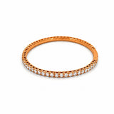 14K Gold Flexible Halfway Tennis Bangle