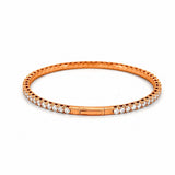 14K Gold Flexible Halfway Tennis Bangle