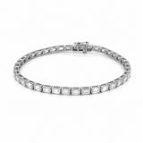 14K Gold East West Lab Grown Emerald Cut Diamond Tennis Bracelet