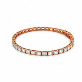 14K Gold East West Lab Grown Emerald Cut Diamond Tennis Bracelet