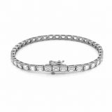 14K Gold East West Lab Grown Emerald Cut Diamond Tennis Bracelet