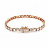 14K Gold East West Lab Grown Emerald Cut Diamond Tennis Bracelet