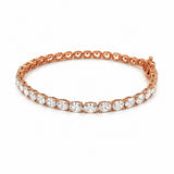 14K Gold East West Lab Grown Oval Cut Diamond Tennis Bracelet