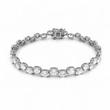 14K Gold East West Staggered Lab Grown Oval Cut Diamond Tennis Bracelet