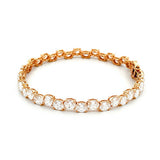 14K Gold East West Staggered Lab Grown Oval Cut Diamond Tennis Bracelet