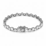 14K Gold East West Staggered Lab Grown Oval Cut Diamond Tennis Bracelet