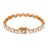 14K Gold East West Staggered Lab Grown Oval Cut Diamond Tennis Bracelet