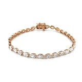 14K Gold East West 3MM Lab Grown Pear Cut Diamond Tennis Bracelet