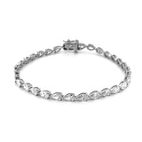 14K Gold East West 3MM Lab Grown Pear Cut Diamond Tennis Bracelet