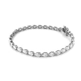 14K Gold East West 3MM Lab Grown Pear Cut Diamond Tennis Bracelet