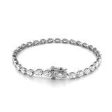 14K Gold East West 3MM Lab Grown Pear Cut Diamond Tennis Bracelet