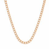 14K Gold East West Lab Grown Emerald Cut Diamond Tennis Necklace