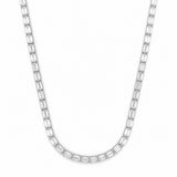 14K Gold East West Large Lab Grown Emerald Cut Diamond Tennis Necklace