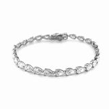 14K Gold East West 4MM Lab Grown Pear Cut Diamond Tennis Bracelet