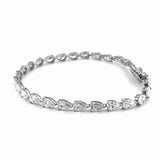 14K Gold East West 4MM Lab Grown Pear Cut Diamond Tennis Bracelet