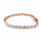 14K Gold East West 4MM Lab Grown Pear Cut Diamond Tennis Bracelet