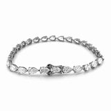 14K Gold East West 4MM Lab Grown Pear Cut Diamond Tennis Bracelet