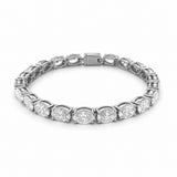 14K Gold Large Lab Grown Oval Cut Diamond Tennis Bracelet
