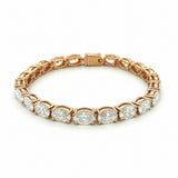 14K Gold Large Lab Grown Oval Cut Diamond Tennis Bracelet