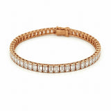 14K Gold Lab Grown Emerald Cut Diamond Tennis Bracelet