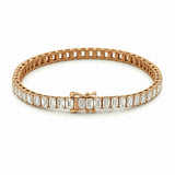 14K Gold Lab Grown Emerald Cut Diamond Tennis Bracelet