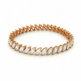 14K Gold Slant Lab Grown Marquise Cut Diamond Tennis Bracelet