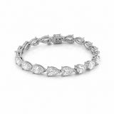 14K Gold Large Lab Grown Pear Cut Diamond Tennis Bracelet