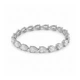 14K Gold Large Lab Grown Pear Cut Diamond Tennis Bracelet