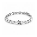 14K Gold Large Lab Grown Pear Cut Diamond Tennis Bracelet