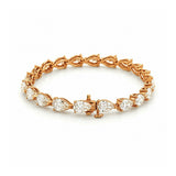 14K Gold Large Lab Grown Pear Cut Diamond Tennis Bracelet