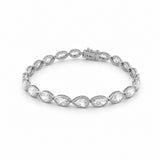 14K Gold Lab Grown Cut Marquise Pear Oval Diamond Bezel Bracelet