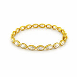 14K Gold Lab Grown Cut Marquise Pear Oval Diamond Bezel Bracelet