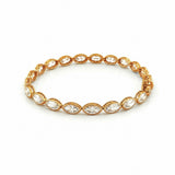14K Gold Lab Grown Cut Marquise Pear Oval Diamond Bezel Bracelet
