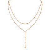 14K Gold Double Layered Spaced Bead Necklace
