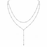 14K Gold Double Layered Spaced Bead Necklace