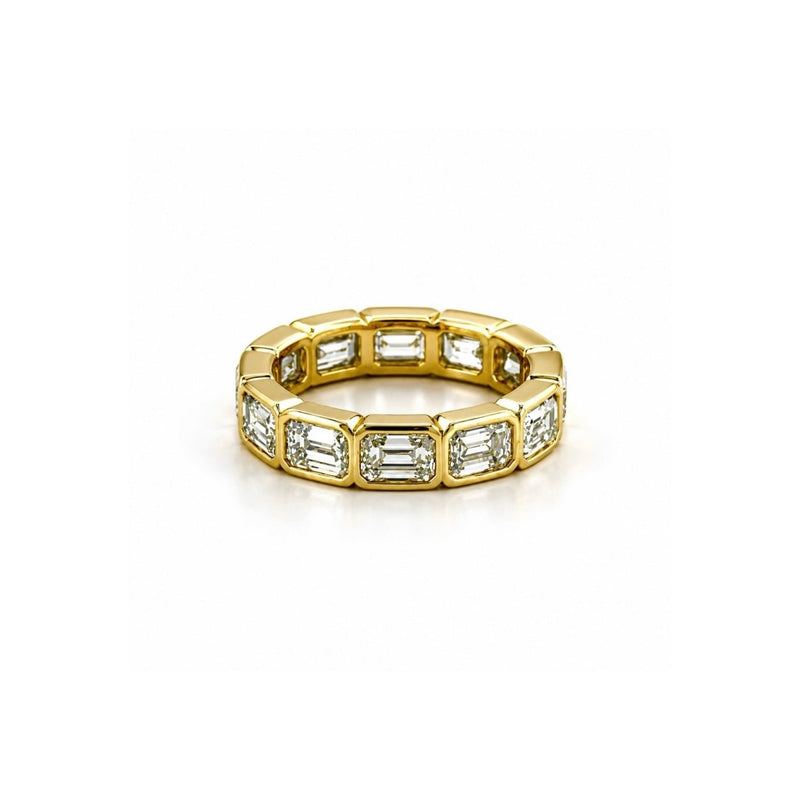 14K Gold East West Emerald Cut Lab Grown Diamond Band